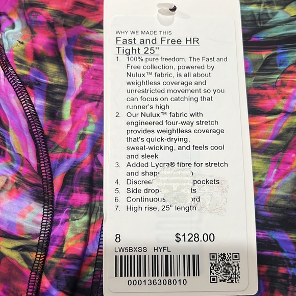 LULULEMON FAST AND FREE HR TIGHT 25”NWT - Picture 7 of 7